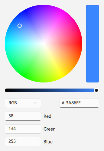 ColorPicker 辅助输入项示例